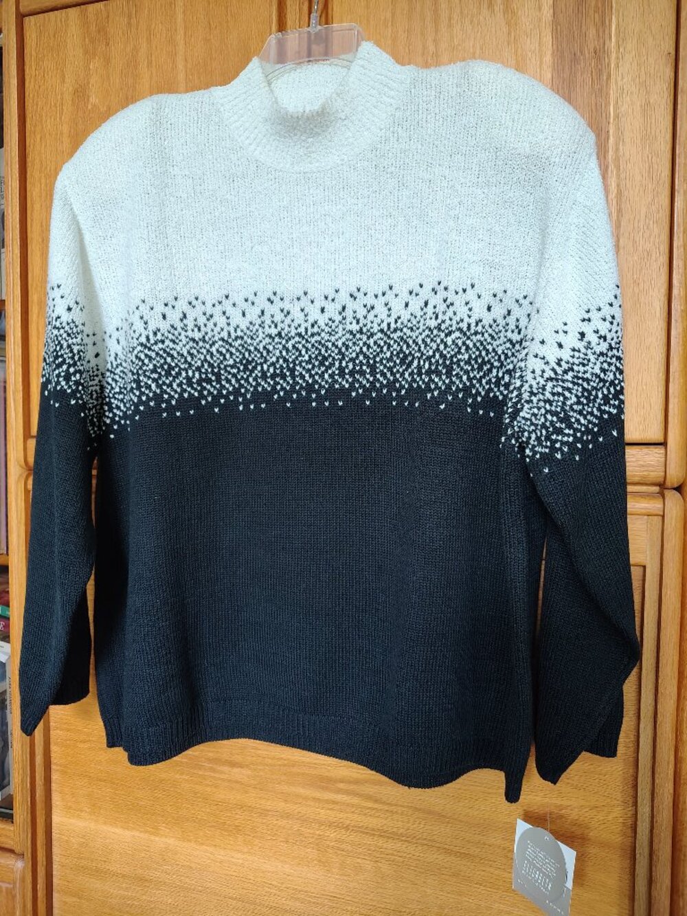 NWT ELISABETH BY LIZ CLAIBORNE - BLACK & WHITE SWEATER WOMEN'S PLUS SIZE 3